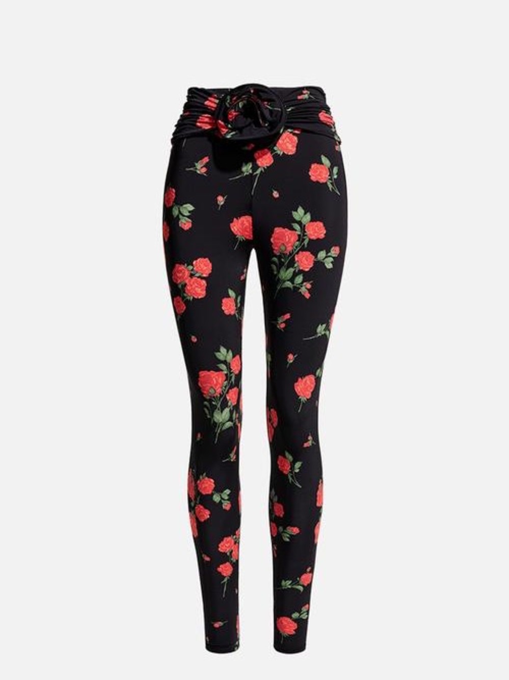 Magda Butrym H&M: Rose-appliquéd leggings - black roses 🌹
